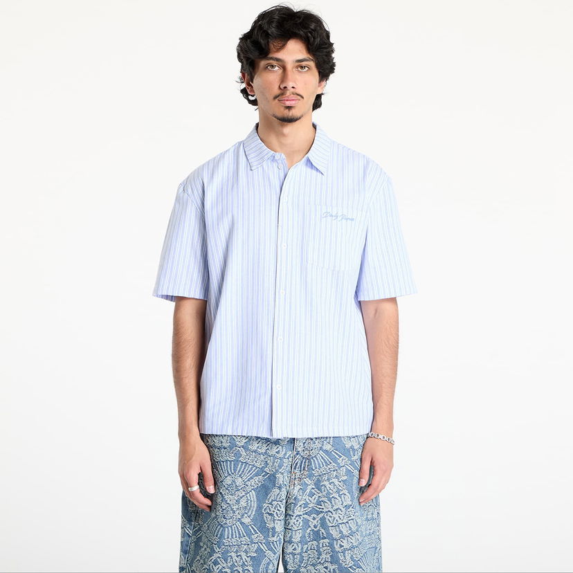 Skjorte DAILY PAPER Daily Paper Stripe Short Sleeve Shirt Blå | 2513016