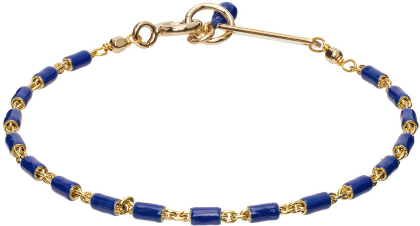 Armbånd ISABEL MARANT Chain Bracelet with Blue Enamel Blå | BR0002FA-A3B01B