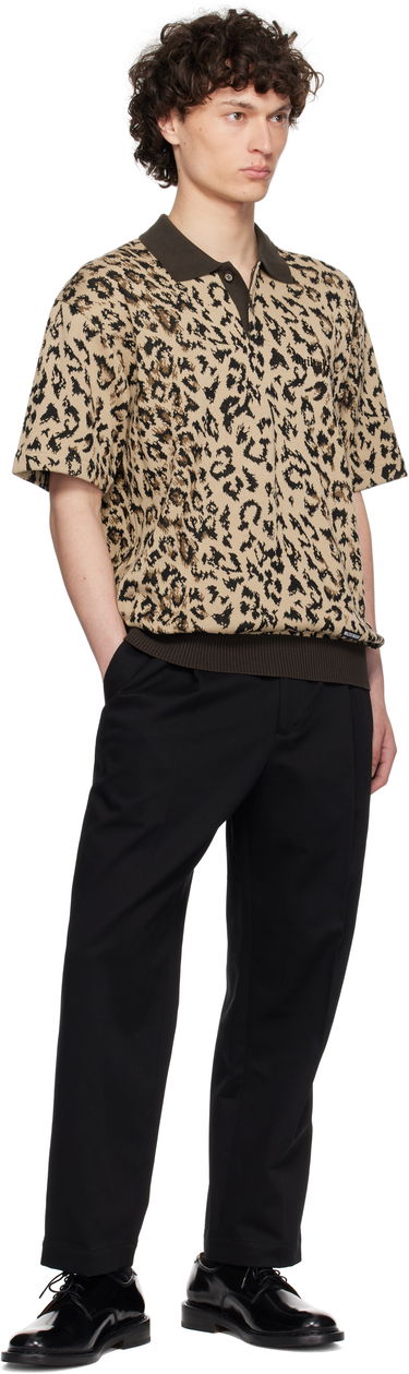 Polo skjorte WACKO MARIA WACKO MARIA Jacquard Knit Polo Beige | 25SS-WMK-KN22, 3