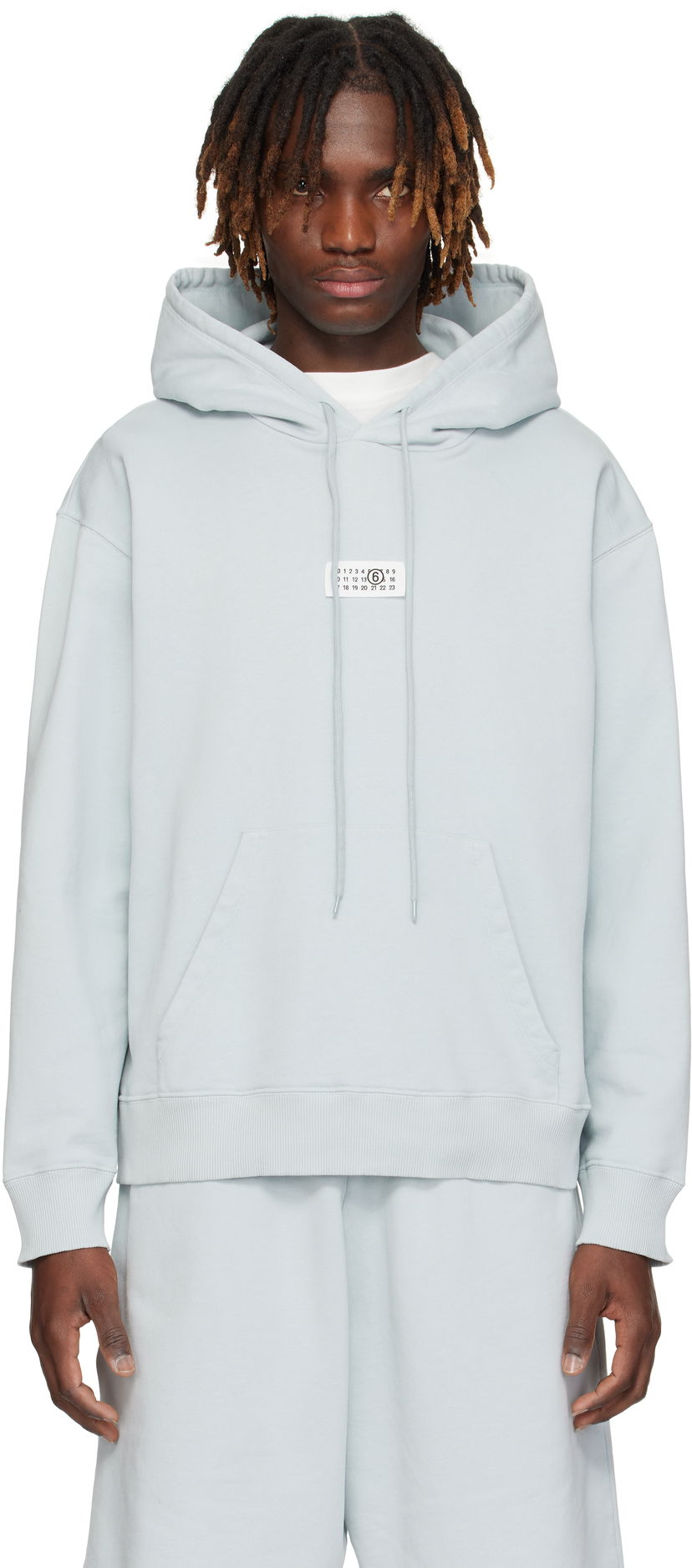 Sweatshirt Maison Margiela MM6 Maison Margiela Unbrushed Cotton Hoodie Blå | SH0GU0018 M25012