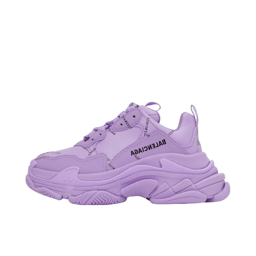 Sneakers og sko Balenciaga Purple Triple S Allover Logo Lilla | 524039 W2FA1