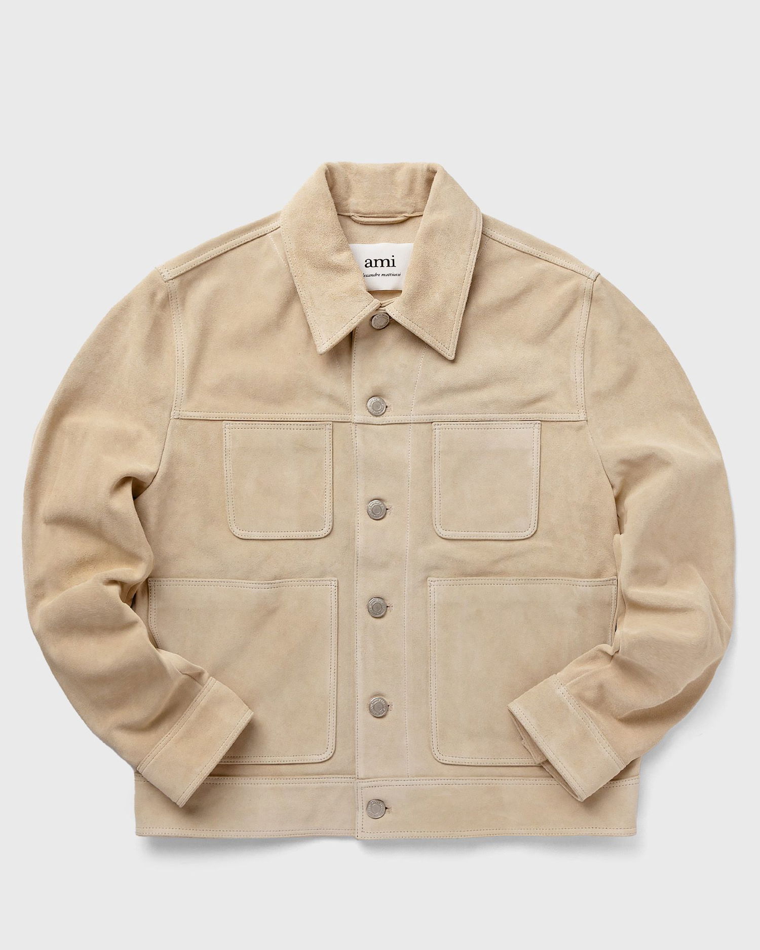 Skjorte AMI Paris Worker Shirt Beige | HJK224.LH0003, 0