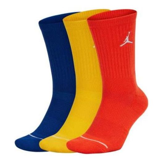 Sokker Jordan Jordan Solid Color Embroidered Socks 3 Pairs Rød | SX5545-957