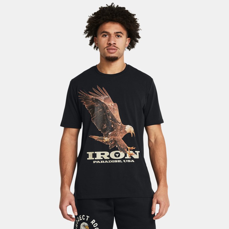 T-shirt Under Armour Project Rock Eagle Kurzarm-Shirt Sort | 1383224-001