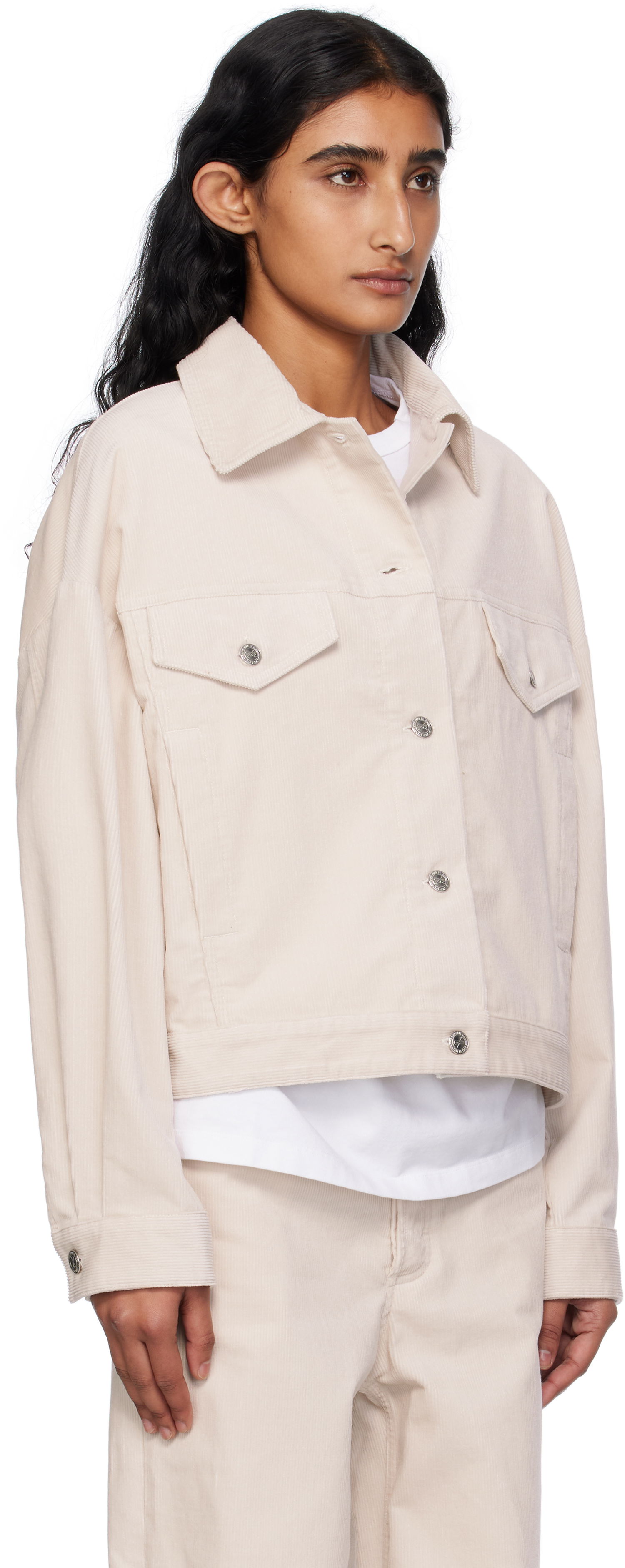 Jakke A.P.C. A.P.C. Cally Cropped Corduroy Jacket Beige | COHHO-F02905, 1