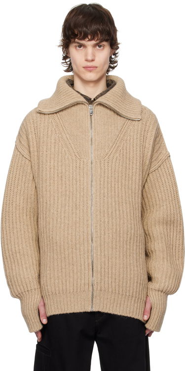 Sweater LEMAIRE LEMAIRE Trucker Collar Knit Cardigan Beige | TO1260 LK1029, 0