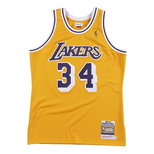 Jersey Mitchell & Ness Mitchell & Ness NBA Los Angeles Lakers Shaquille ONeal  #34 Basketball Jersey Gul | AJY4AC18066-LALLTGD96SON, 0