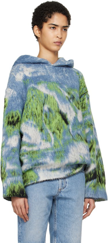 Sweatshirt The Attico Attico Swan Print Knit Hoodie Flerfarvet | 250WCK00114 MIX015AA, 1