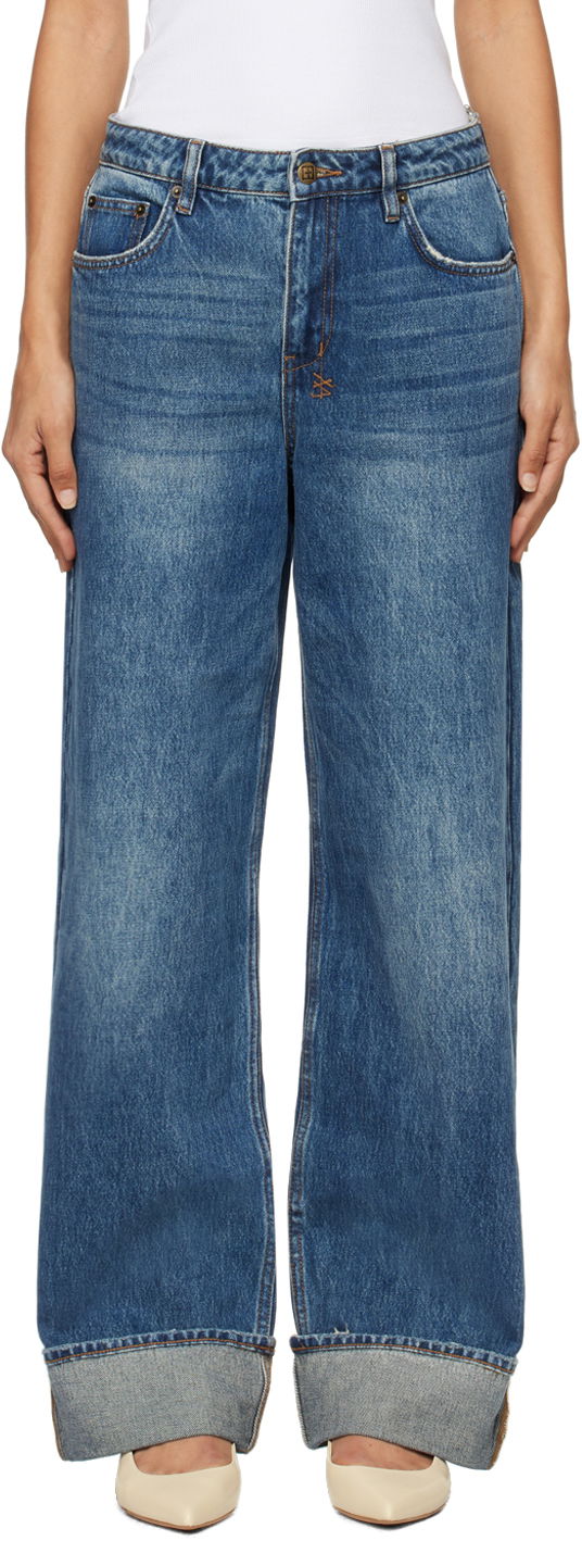 Jeans Ksubi Low Rider Cuffed Aged Jeans Blå | WFA24DJ006, 0