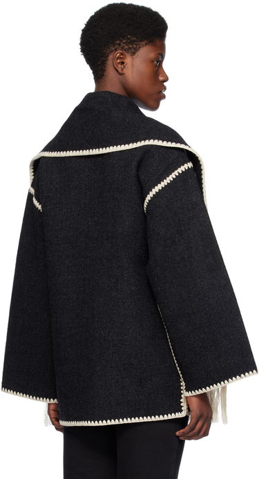 Tørklæde TOTEME Embroidered Wool-Blend Cape Sort | 221-117-709, 2