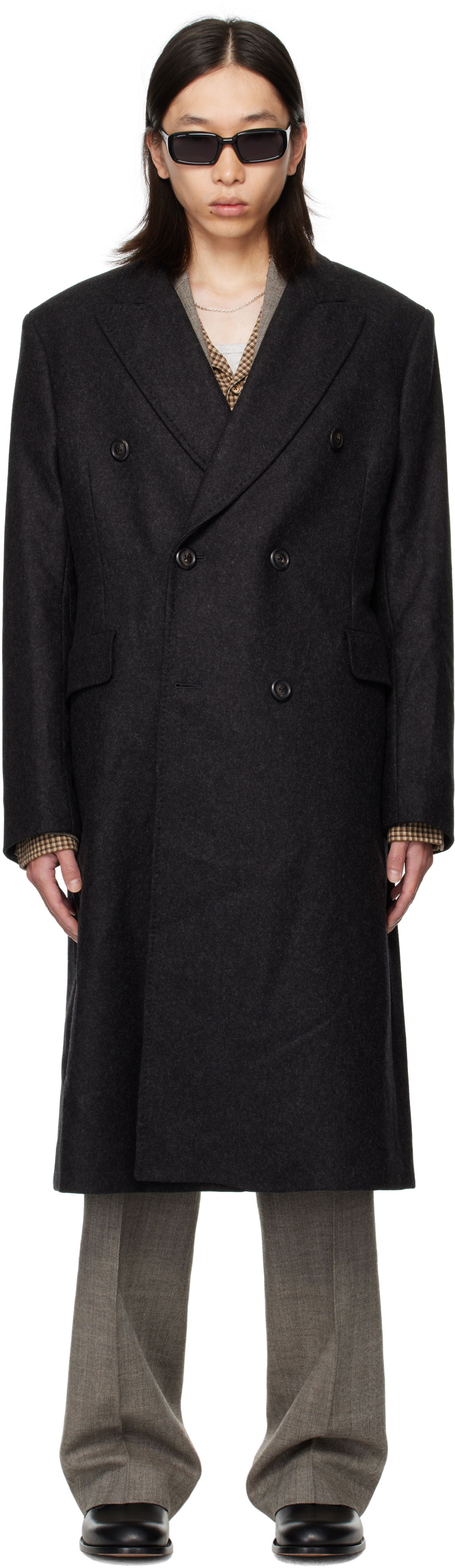 Frakker OUR LEGACY OUR LEGACY Whale Double-Breasted Coat Sort | M4251WG, 0
