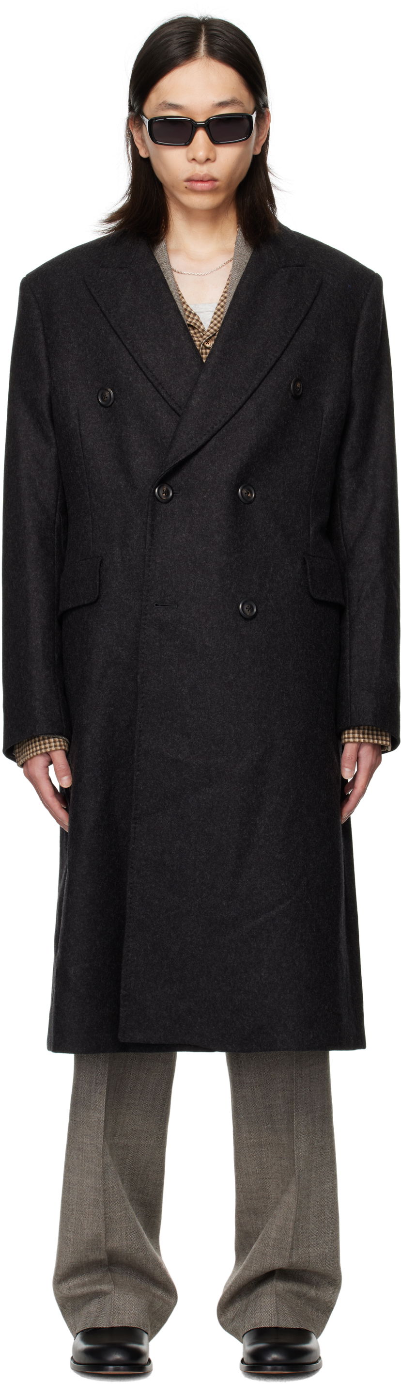 Frakker OUR LEGACY OUR LEGACY Whale Double-Breasted Coat Sort | M4251WG