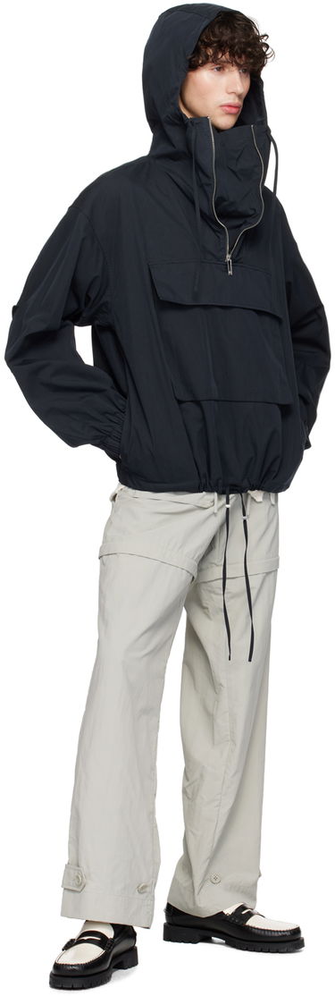 Vindjakke Helmut Lang Gusset Hooded Jacket Mørkeblå | O04HM101, 3