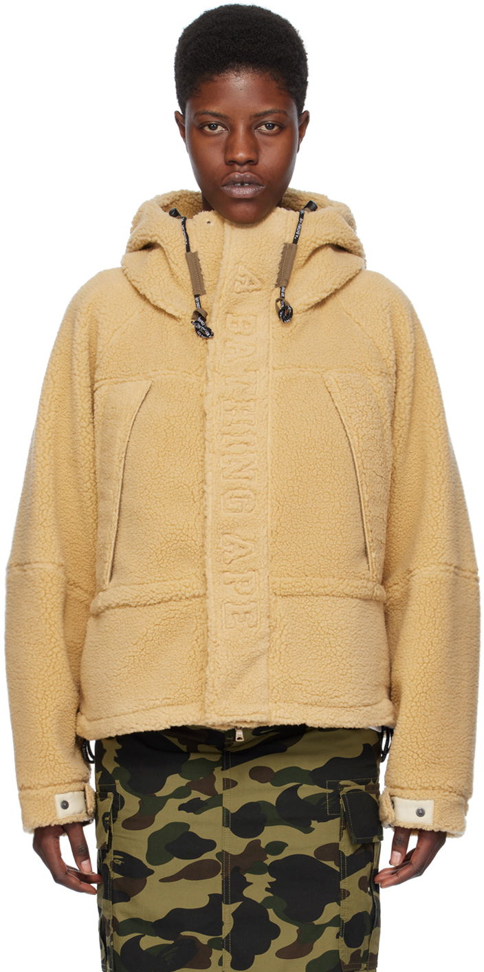 Jakke BAPE Embroidered Jacket Beige | 001LJJ802001L, 0