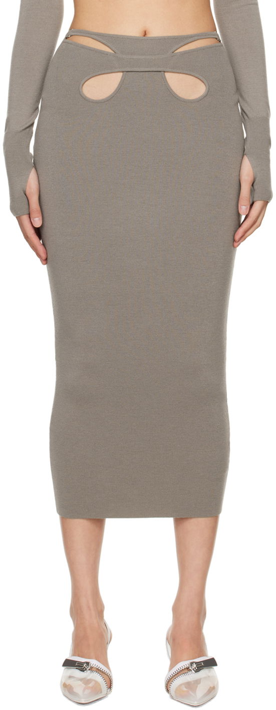 Nederdel Dion Lee Cutout Detail Knit Midi Skirt Grå | A7784PS24