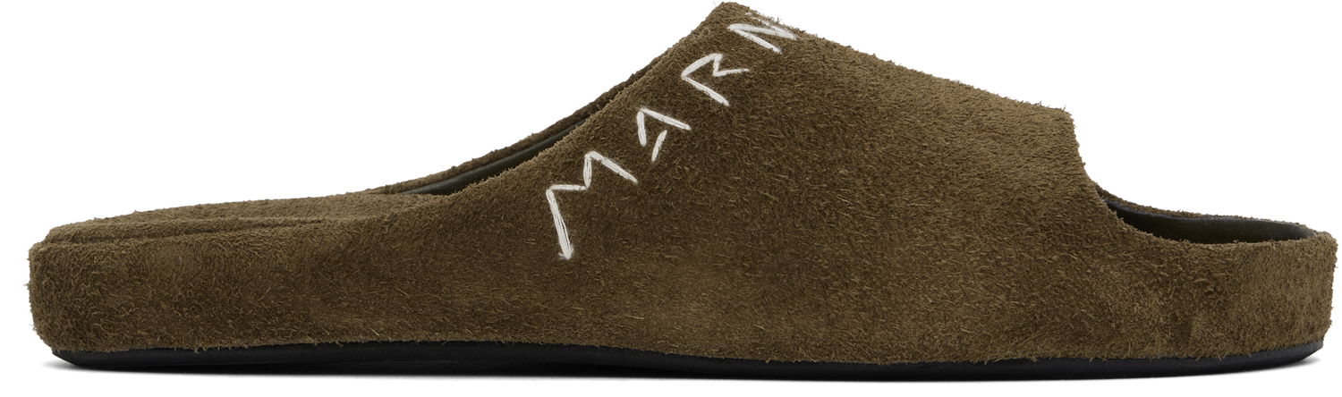 Sneakers og sko Marni Suede Fusslide Sandals Grøn | FBMR003401 P5246, 0