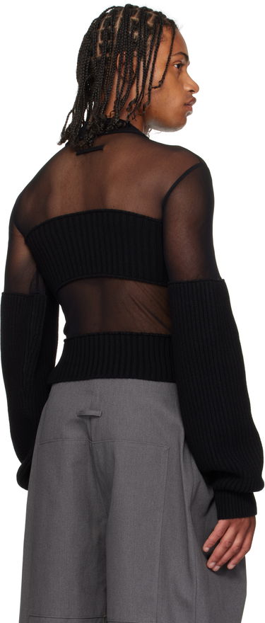 T-shirts og tank tops Jean Paul Gaultier Jean Paul Gaultier Mesh Cut Out Detail Top Sort | 25/03-W-PO016-K002-00, 2