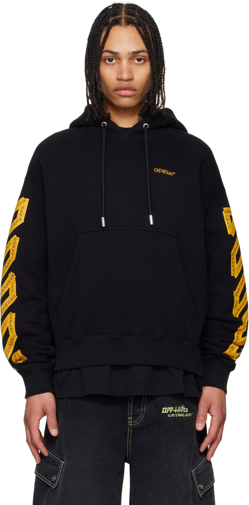 Sweatshirt Off-White Tape Arrow Hoodie Sort | OMBB085S25FLE00J1022