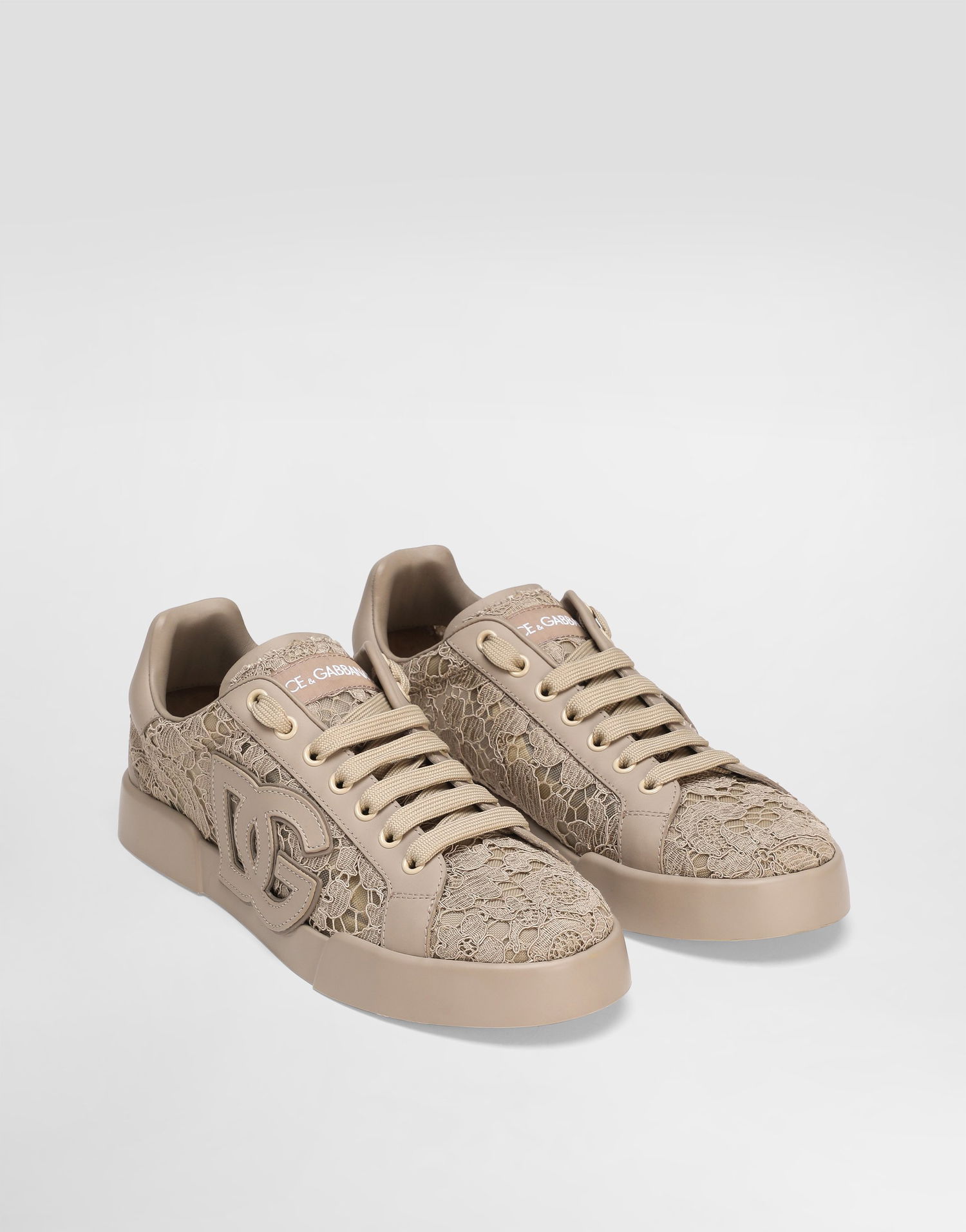 Sneakers og sko Dolce & Gabbana Dolce & Gabbana Portofino Light Strobel Taormina Lace Calfskin Beige | CK2343AI4468L725, 1