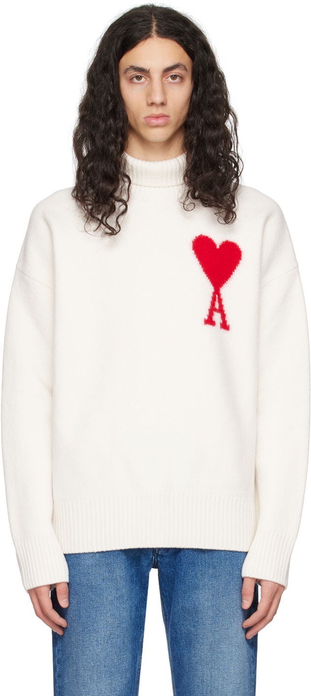 Sweater AMI Turtleneck Hvid | BFUKS402.018, 0