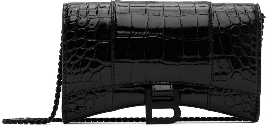 Skuldertaske Balenciaga Croc Hourglass Bag Sort | 656050 1LR67, 0