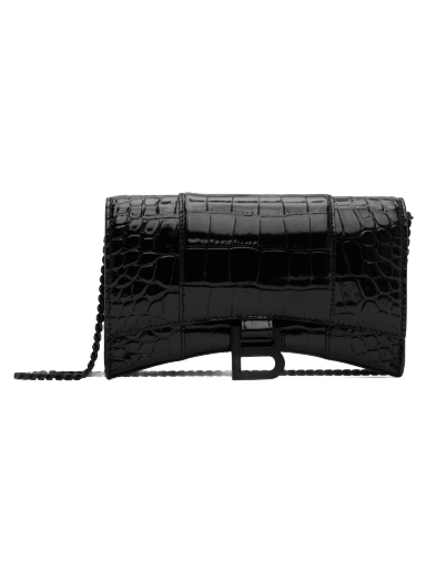 Skuldertaske Balenciaga Croc Hourglass Bag Sort | 656050 1LR67