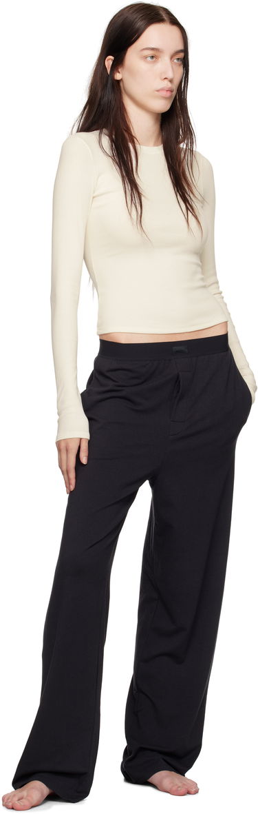 Sweater SKIMS SKIMS Cotton Rib Long Sleeve T-Shirt Hvid | TP-LST-4689, 3