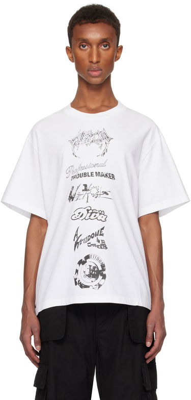 T-shirt We11done Multi Logo Graphic T-Shirt Hvid | WD-TT3-24-777-U-WH, 0