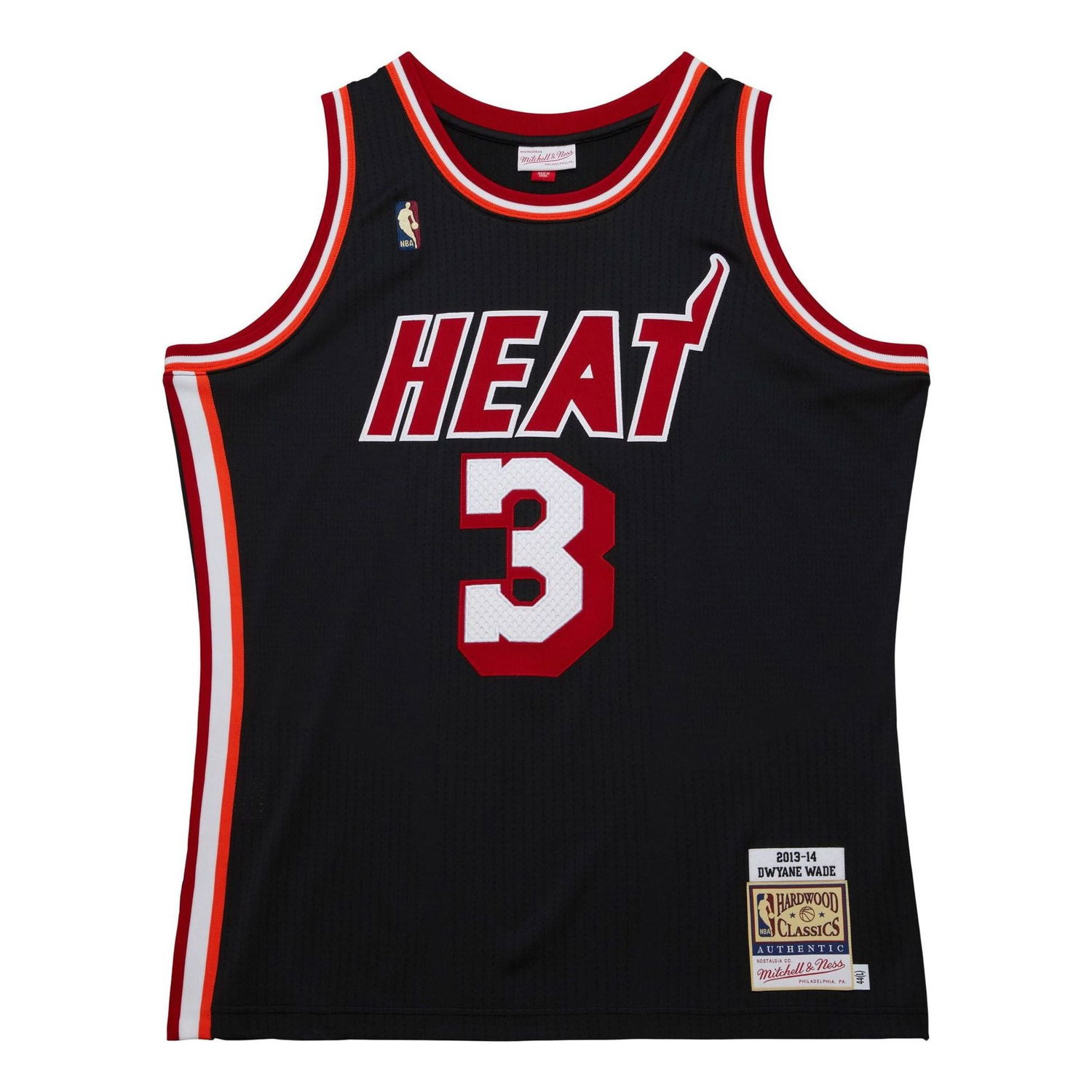 Jersey Mitchell & Ness Miami Heat 2013-14 'Dwyane Wade' Basketball Jersey Sort | AJY46497-MHE13DWABLCK, 0