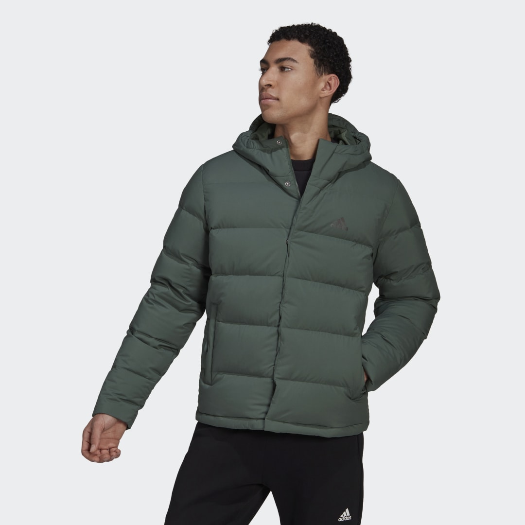 Jakke adidas Originals Helionic Hooded Down Jacket Grøn | HG8749, 0