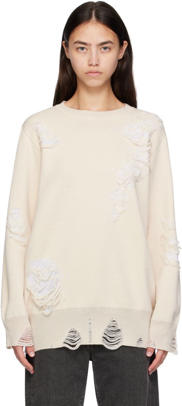 Sweater Maison Margiela MM6 Maison Margiela Double-Faced Distressed Sweater Beige | S52HL0046 M13131, 0