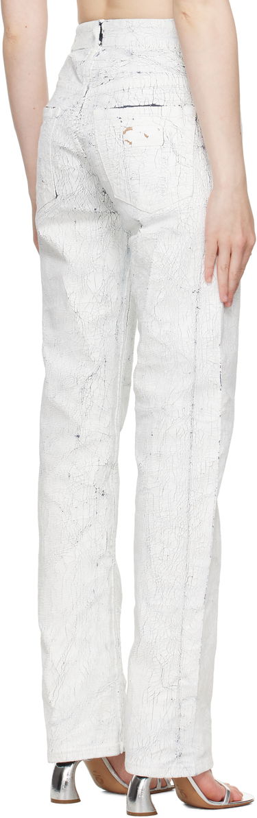 Jeans Maison Margiela MM6 Maison Margiela 5 Pocket Cracked Jeans Hvid | S62LB0185 M30028, 2