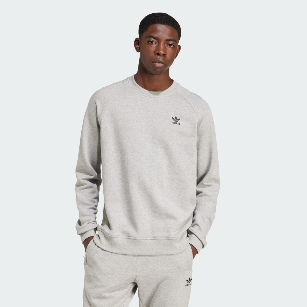 Sweater adidas Performance Trefoil Essentials Crew Sweatshirt Grå | IX7677, 0