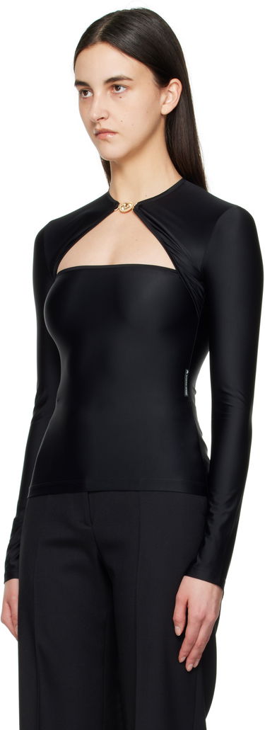 Krop Marine Serre Marine Serre Draped Jersey Open Neck Bodysuit Sort | WTO429A RJER0018, 3
