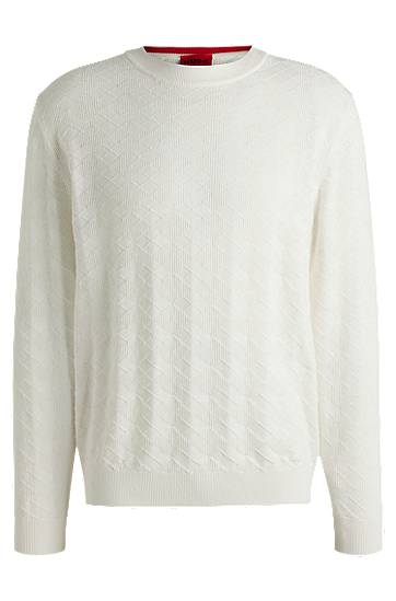 Sweater BOSS Argyle Sweater Hvid | 50536694