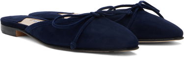 Skopleje Manolo Blahnik Manolo Blahnik Ballerimu Suede Mules Mørkeblå | 9XX-0657, 3