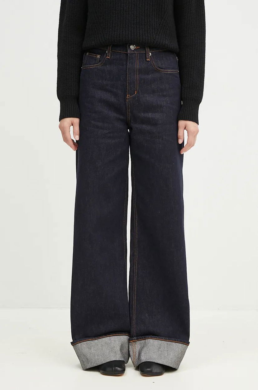 Jeans Ksubi High Waist Cuff Jeans Blå | WFA24DJ016