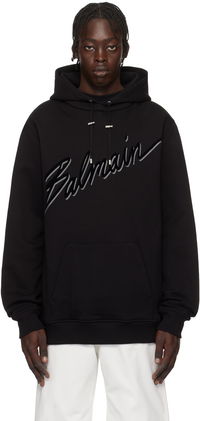 Balmain Flocked Letter Hoodie
