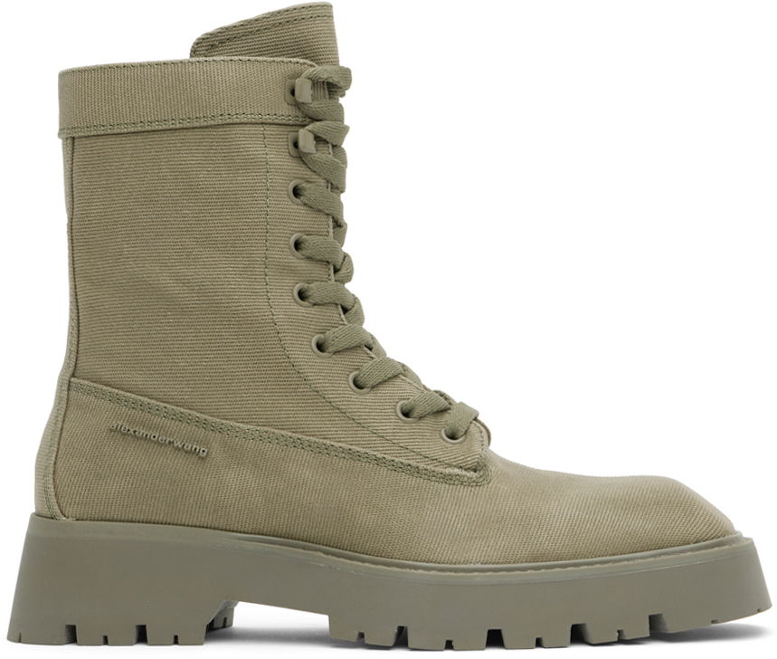 Jakke Alexander Wang Alexander Wang Throttle Lace-Up Ankle Boots Grøn | 30324B006, 0