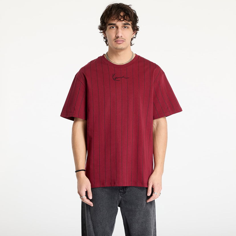 T-shirt Karl Kani Kani Small Signature Essential Pinstripe Tee Red Rød | 60300190