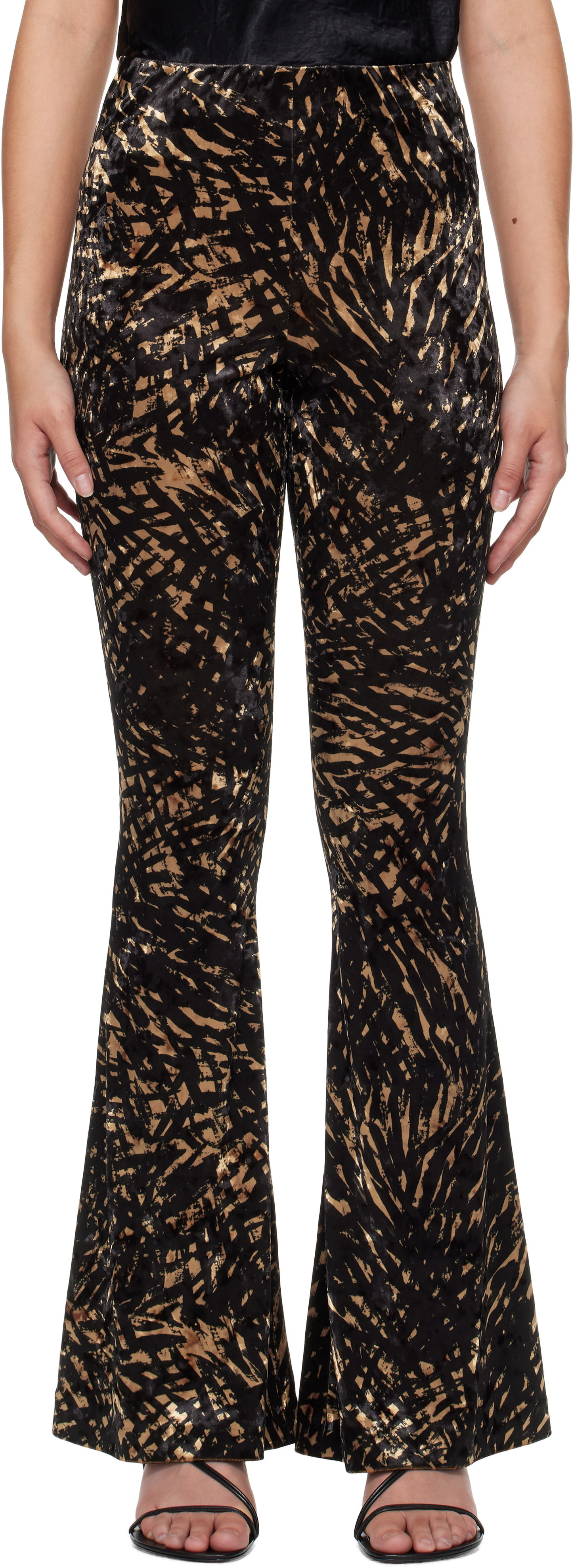 Bukser Nanushka Printed Velvet Flare Pants Flerfarvet | NW24FWPA39599, 0