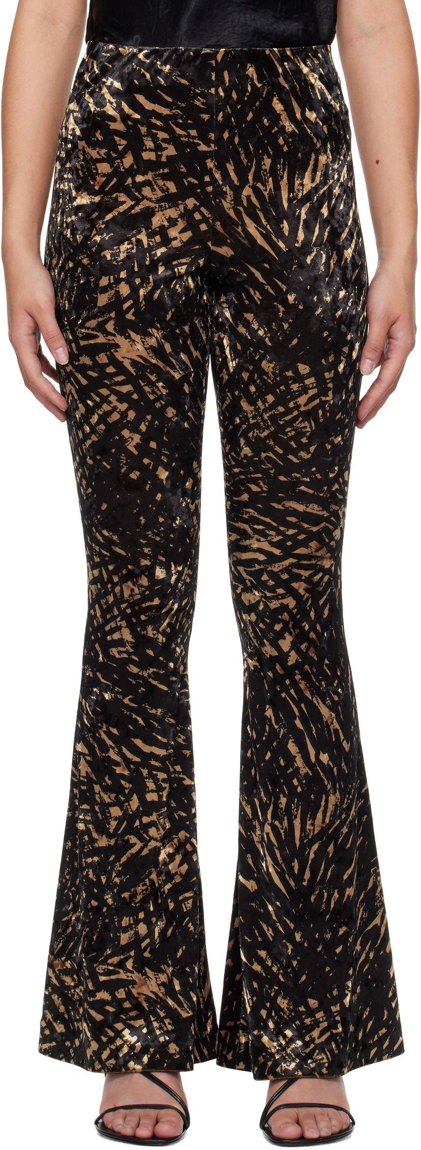 Bukser Nanushka Printed Velvet Flare Pants Flerfarvet | NW24FWPA39599