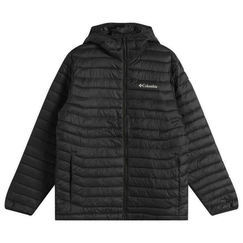 Puffer jakke Columbia Powder Pass Hooded Jacket Sort | 2134131-010