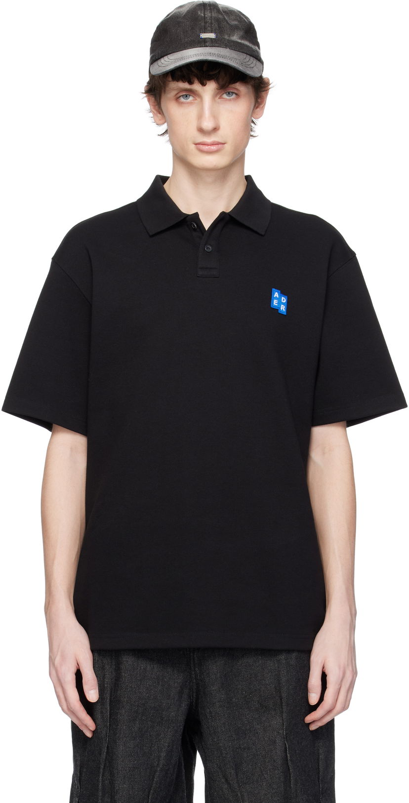 Polo skjorte ADER ERROR ADER error Sig; TRS Tag 01 Polo Sort | BO42FYPL0201BK