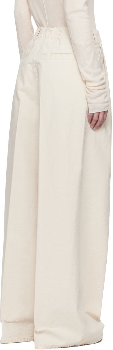 Bukser Maison Margiela Maison Margiela Pleated Wide-Leg Jeans Hvid | S51KA0605 M35261, 2