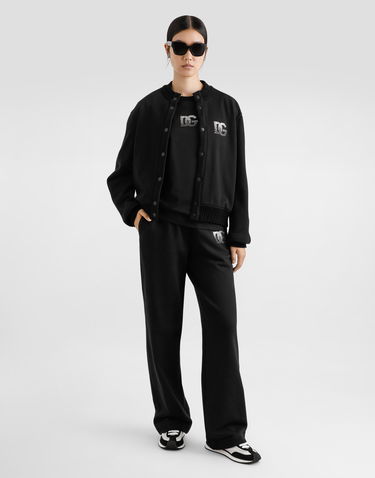 Joggingbukser Dolce & Gabbana Dolce & Gabbana Jersey Jogging Pants with Rhinestone DG Logo Sort | FTC91ZGDCXWN0000, 1