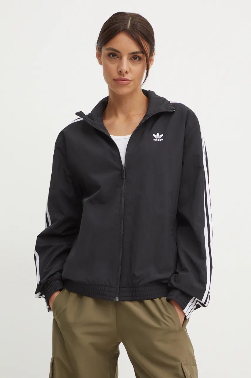Vindjakke adidas Originals Woven Tracktop Oversized Windbreaker Sort | JD5331, 0