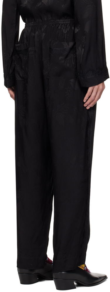 Bukser Anna Sui Floral Jacquard Lounge Trousers Sort | M1024I40, 2