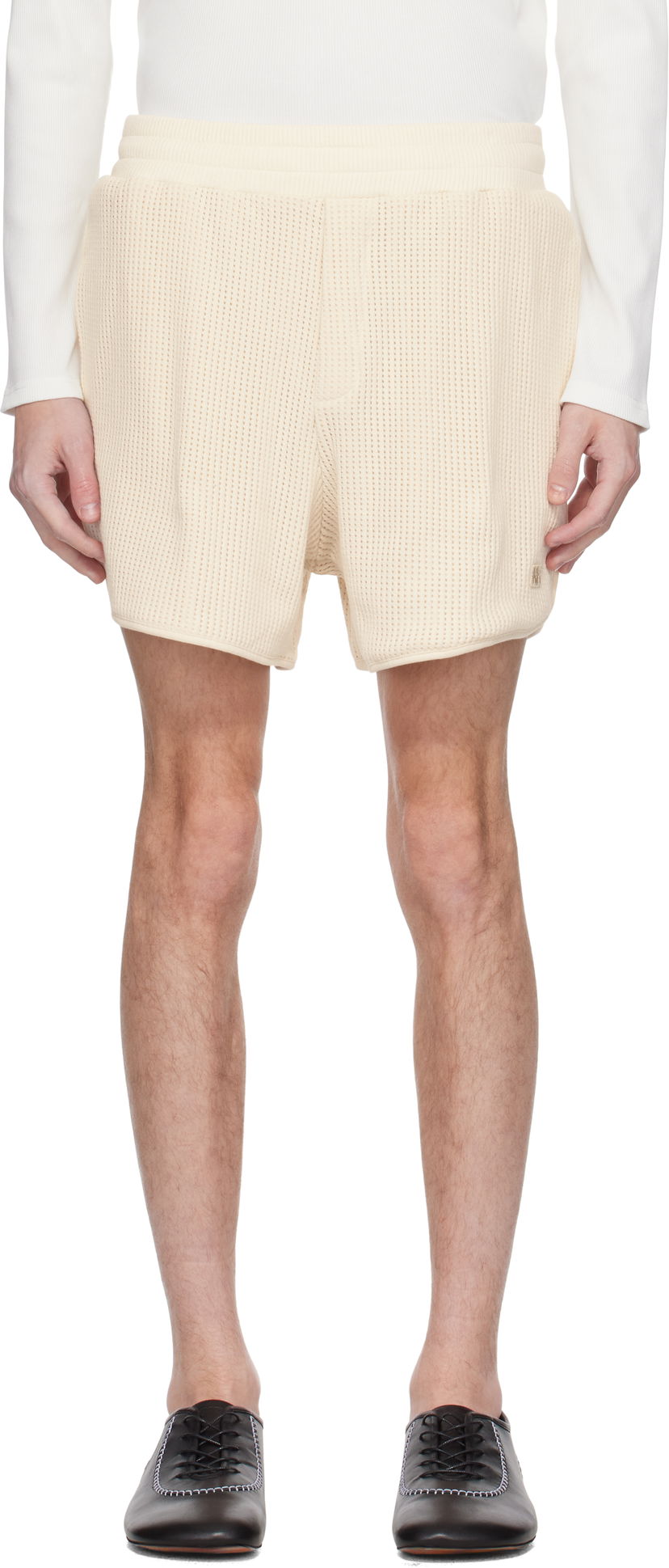 Shorts Wales Bonner Wales Bonner Song Jersey Shorts Beige | US25JE16-CO04-100 COTTON MESH