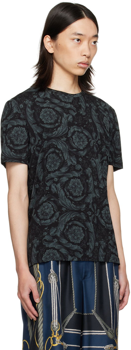 T-shirt Versace Barocco Print T-Shirt Sort | 1000959_1A11188, 1